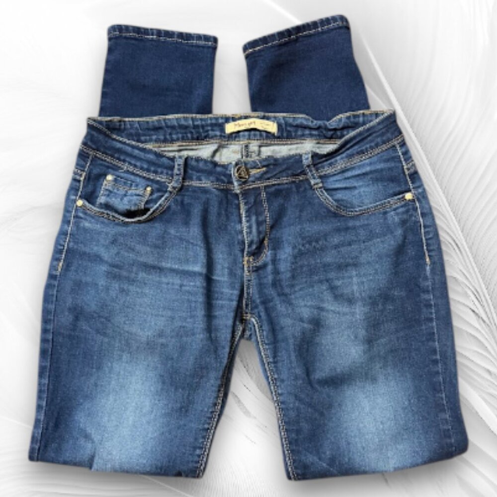 Dark Blue Stretch Skinny Jeans Size: L